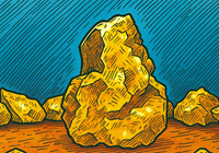 Ilustración de pepita de oro